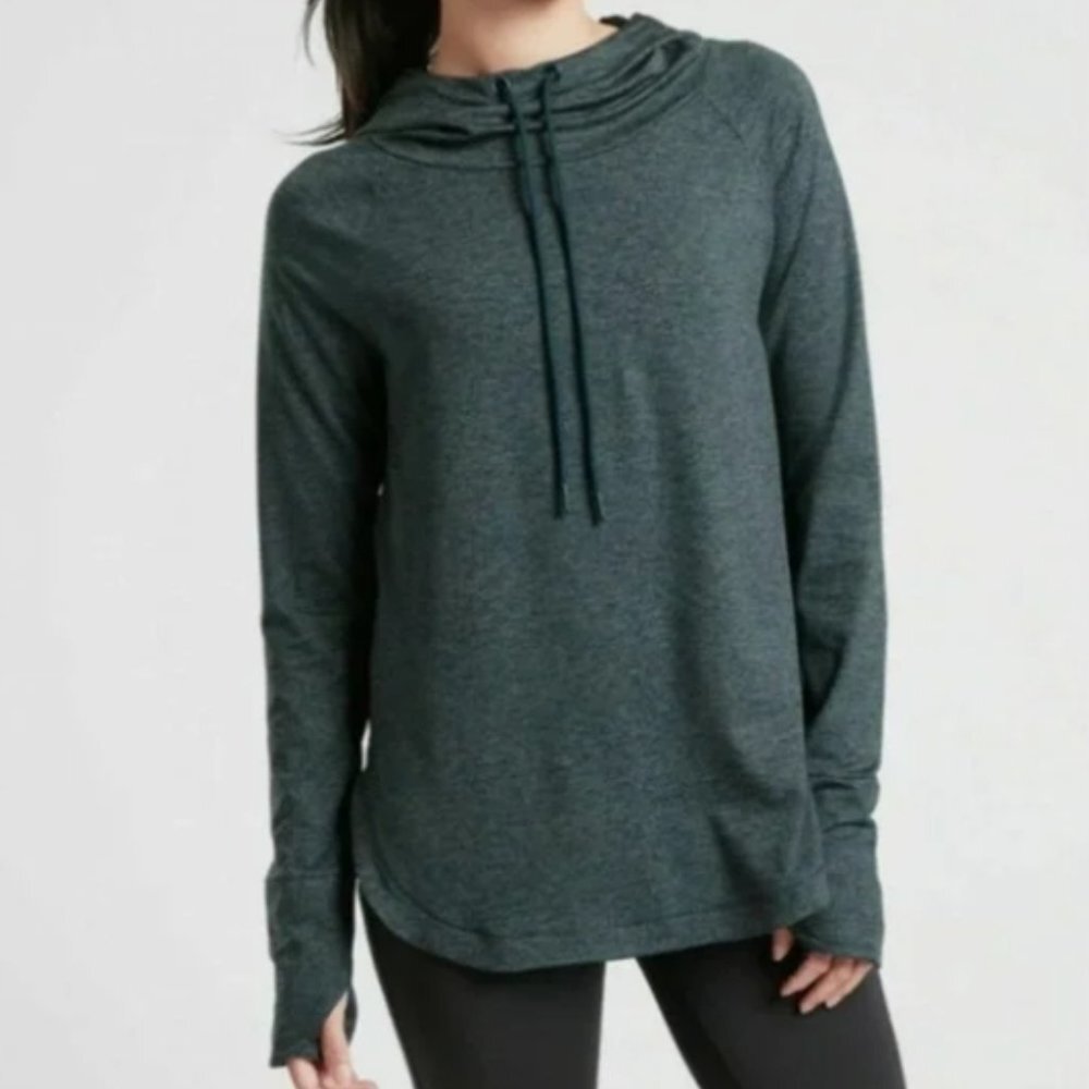 Athleta Uptempo Hoodie Sweatshirt, Bali Green Oceanic Teal